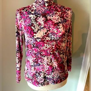 Croft and Barrow vintage floral turtleneck top